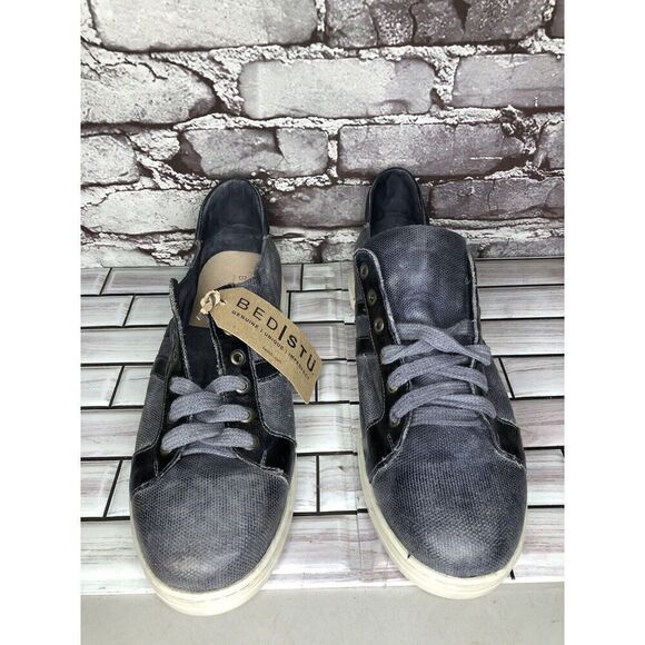 Bed Stu Workshop Blue Gray Denim Distressed Lace Casual Sneakers Men 13M US/46EU - Picture 7 of 16